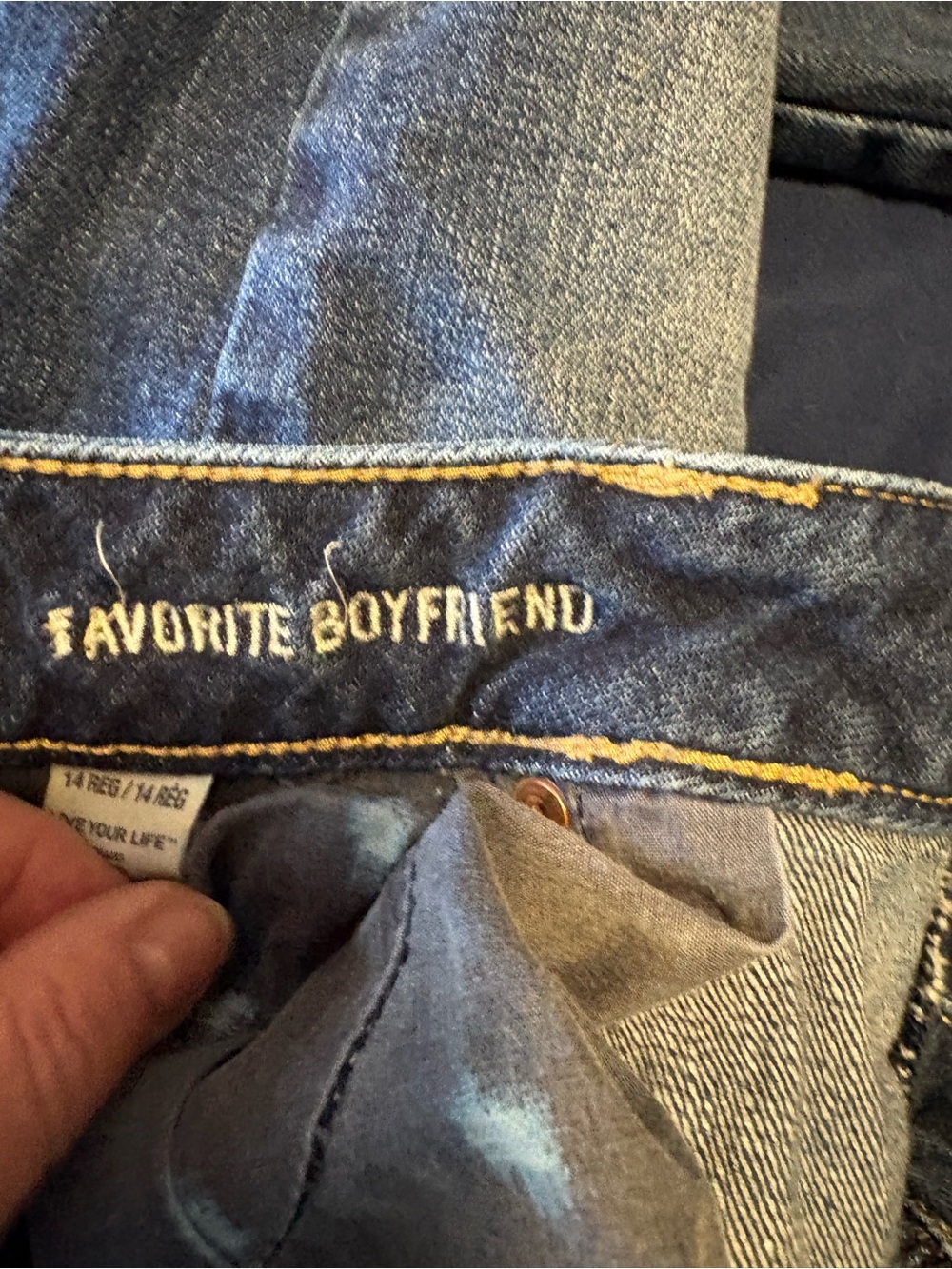 American Eagle Outfitters Distressed Blue Flare Jeans - Picture 3 of 4